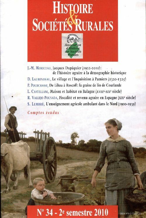 Livrenpoche : Histoire & sociétés rurales n°34 - Jean-Marc Moriceau - Livre