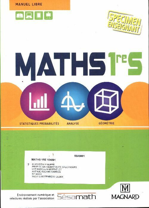 Livrenpoche : Math 1ère s - Collectif - Livre