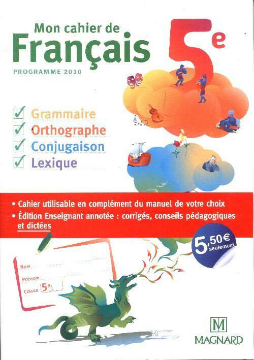 Livrenpoche : Mon cahier de français 5e édition enseignant corrigés - Evelyne Ballanfat - Livre