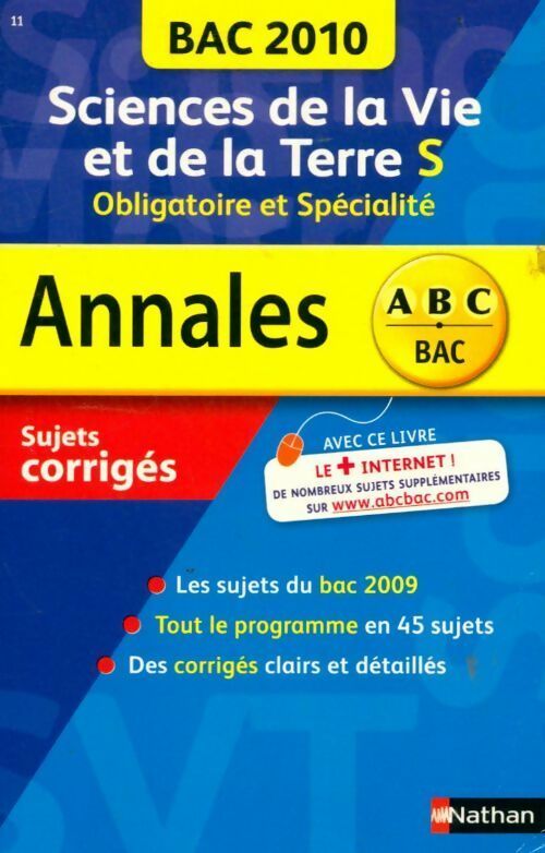 Livrenpoche : Sciences de la vie et de la terre Terminale S obligatoire et spécialité : Sujets corrigés 2010 - Christophe Durand - Livre
