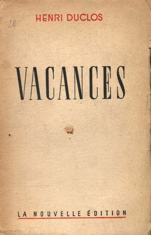 Livrenpoche : Vacances - Henri Duclos - Livre