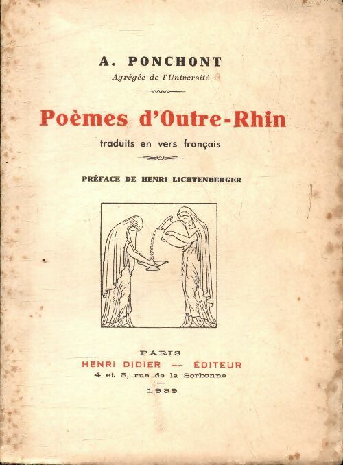 Livrenpoche : Poèmes d'Outre-Rhin - A Ponchont - Livre