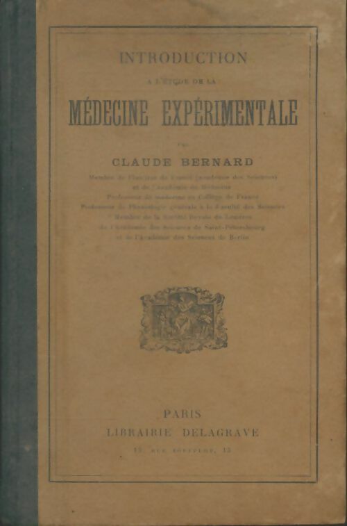 Livrenpoche : Introduction à l'étude de la médecine expérimentale - Claude Bernard - Livre