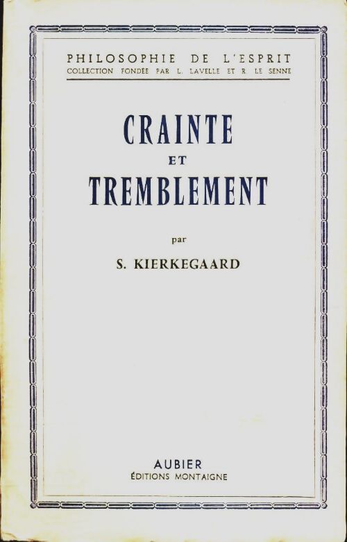 Livrenpoche : Crainte et tremblement - Sören Kierkegaard - Livre