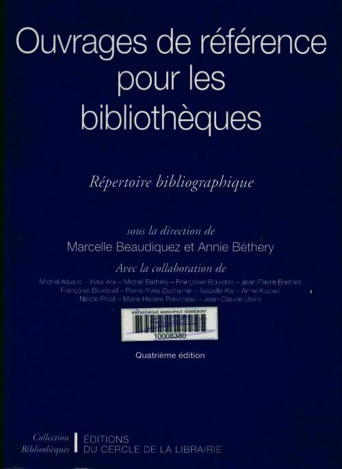 Livrenpoche : Ouvrages de référence pour les bibliothèques. Répertoire bibliographique - Marcelle Beaudiquez - Livre