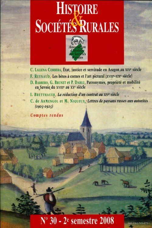 Livrenpoche : Histoire & sociétés rurales n°30 - Collectif - Livre