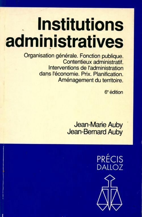 Livrenpoche : Institutions administratives - Jean-Marie Auby - Livre
