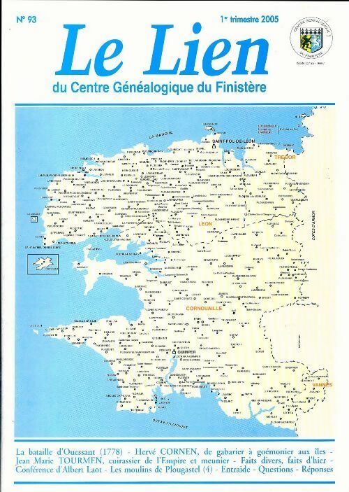 Livrenpoche : Le lien du centre généalogique Finistère n°93 - Collectif - Livre
