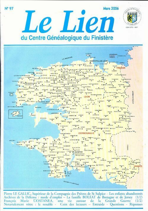 Livrenpoche : Le lien du centre généalogique Finistère n°97 - Collectif - Livre