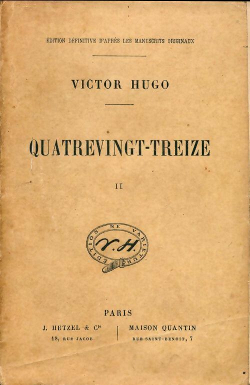 Livrenpoche : Quatre-vingt-treize Tome II - Victor Hugo - Livre