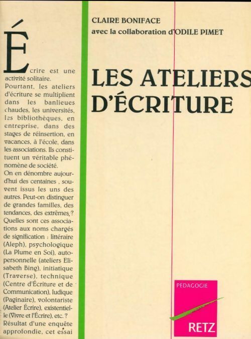 Livrenpoche : Les ateliers d'écriture - Claire Boniface - Livre
