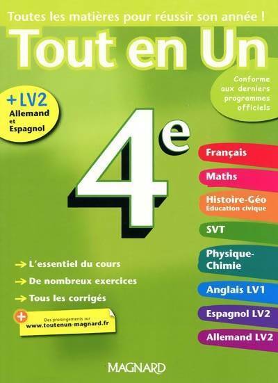 Livrenpoche : Tout en un 4e - Claudine Sharp - Livre