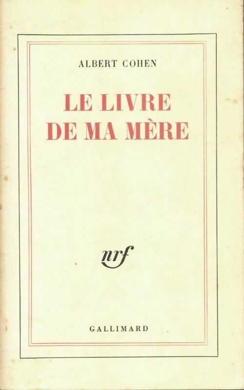 Livrenpoche : Le livre de ma mère - Albert Cohen - Livre