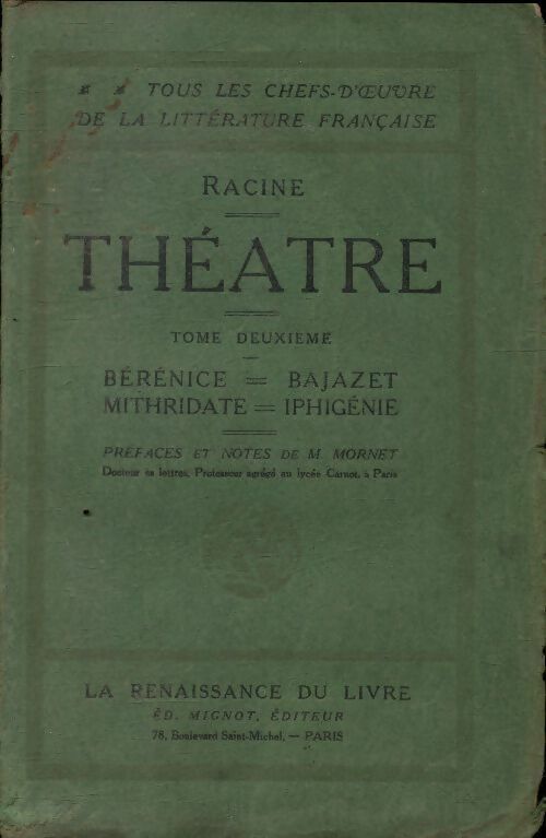 Livrenpoche : Théâtre Tome II - Jean Racine - Livre