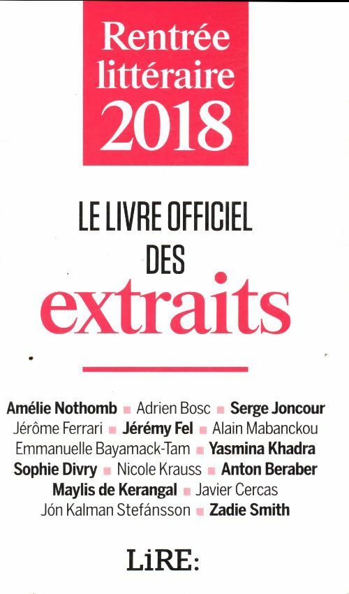 Livrenpoche : Rentrée littéraire 2018 le livre officiel des extraits - Collectif - Livre