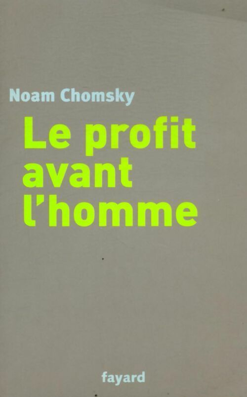 Livrenpoche : Le profit avant l'homme - Noam Chomsky - Livre