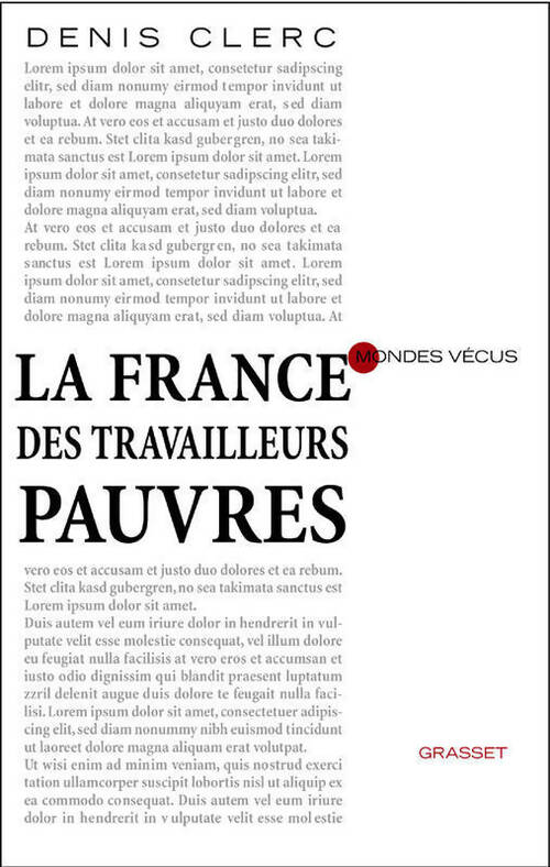 La France des travailleurs pauvres - Denis Clerc -  Mondes vécus - Livre