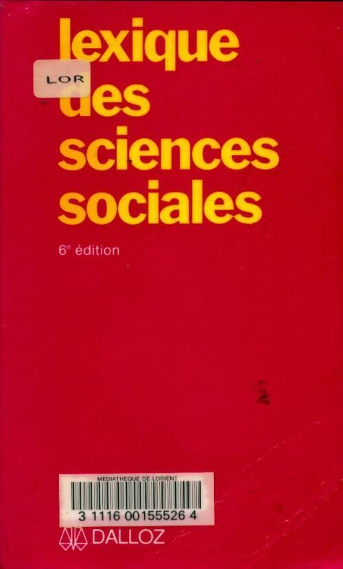 Livrenpoche : Lexique des sciences sociales - Madeleine Grawitz - Livre