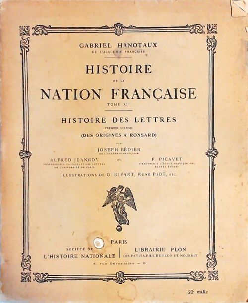 Livrenpoche : Histoire de la nation française Tome XII - Gabriel Hanotaux - Livre