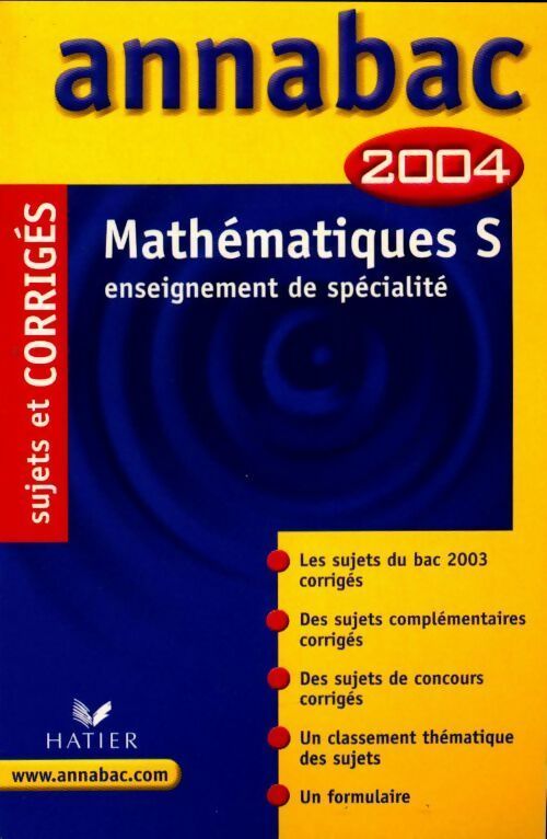Livrenpoche : Mathématiques Terminale S. Enseignement de spécialité 2004 - Collectif - Livre