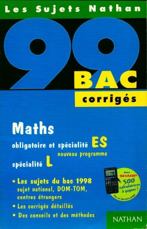 Livrenpoche : Maths obligatoire et spécialité Terminale S corrigés 1998  - Collectif - Livre