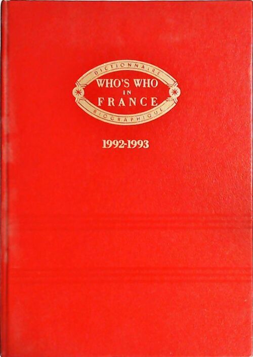 Livrenpoche : Who's who in France 1992-1993 - Collectif - Livre