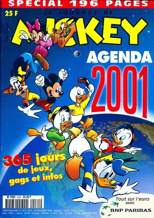 Livrenpoche : Le Journal de Mickey n°2531 : Agenda 2001 - Collectif - Livre