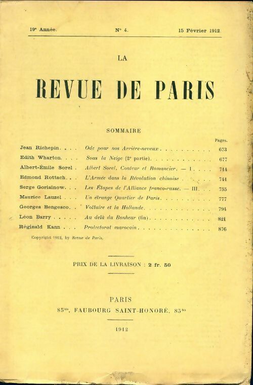 Livrenpoche : La revue de Paris 1912 n°4 - Collectif - Livre