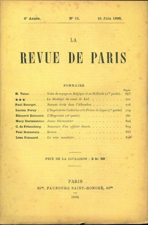 Livrenpoche : La revue de Paris 1895 n°12 - Collectif - Livre