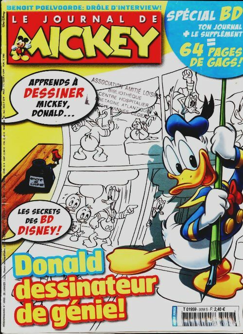 Livrenpoche : Le journal de Mickey n°3058 : Donald dessinateur de génie ! - Collectif - Livre