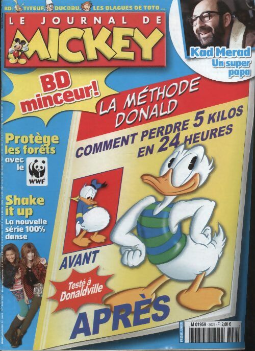 Livrenpoche : Le journal de Mickey n°3076 : La méthode Donald, comment perdre 5 kilos en 24 heures - Collectif - Livre