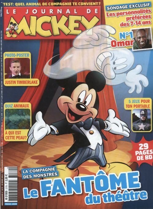 Livrenpoche : Le journal de Mickey n°3170 : Le fantôme du théâtre - Collectif - Livre