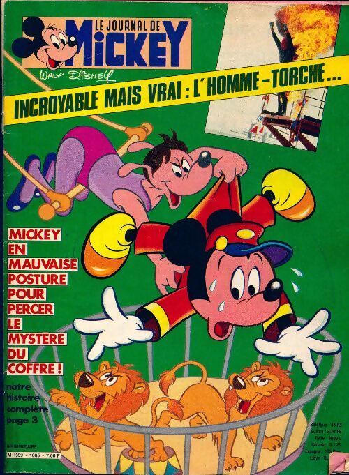 Le journal de Mickey n°1665 : Incroyable mais vrai l'homme torche - Collectif - Livre