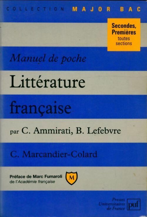 Livrenpoche : Littérature française Secondes et 1eres toutes sections - Collectif - Livre