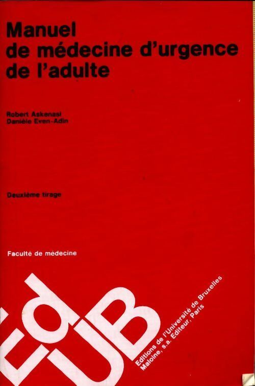 Livrenpoche : Manuel de médecine d'urgence de l'adulte - Robert Askenasi - Livre