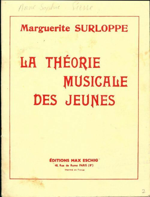 Livrenpoche : La théorie musicale des jeunes - Marguerite Surloppe - Livre
