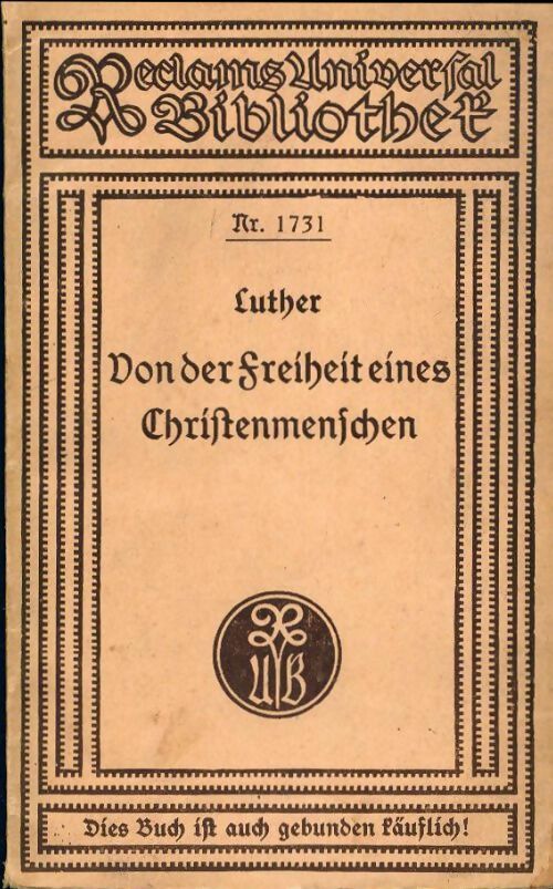 Livrenpoche : Von der freiheit eines Christenmenschen - Martin Luther - Livre