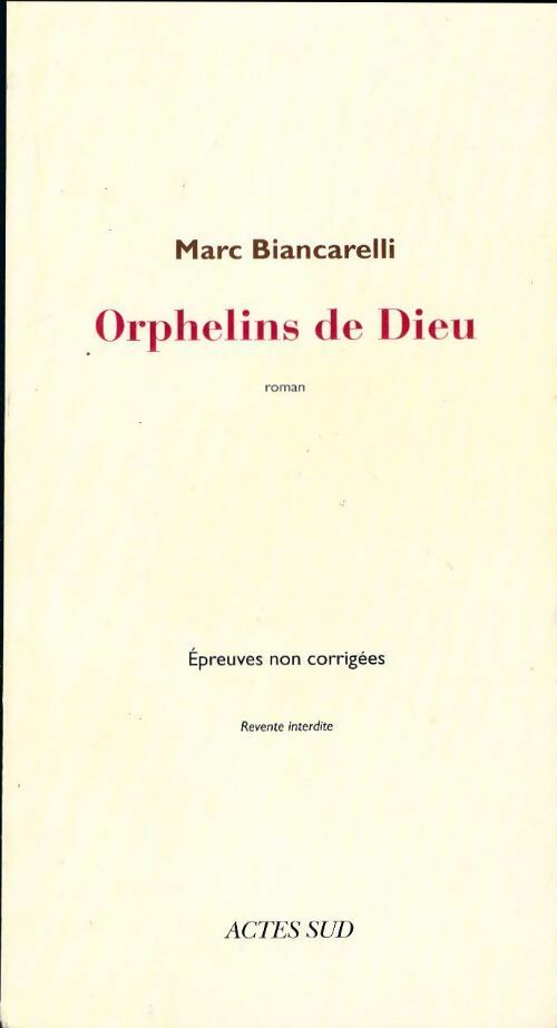 Livrenpoche : Orphelins de Dieu - Marc Biancarelli - Livre