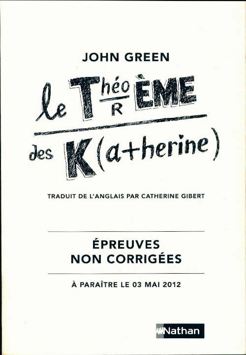 Livrenpoche : Le théorème de Katherine - John Green - Livre