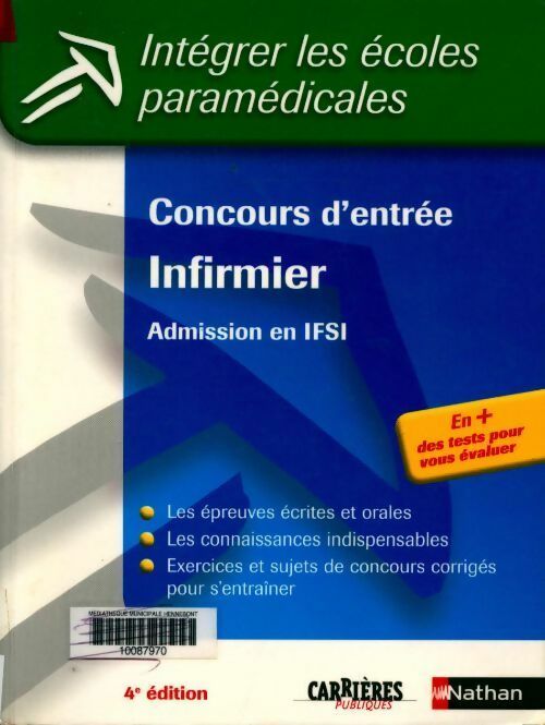 Livrenpoche : Concours d?entrée infirmier. Admission en IFSI - Annie Godrie - Livre