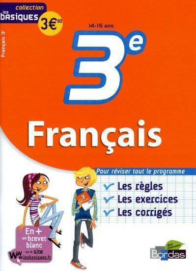 Français 3e - Jeanine Borrel -  Bordas GF - Livre