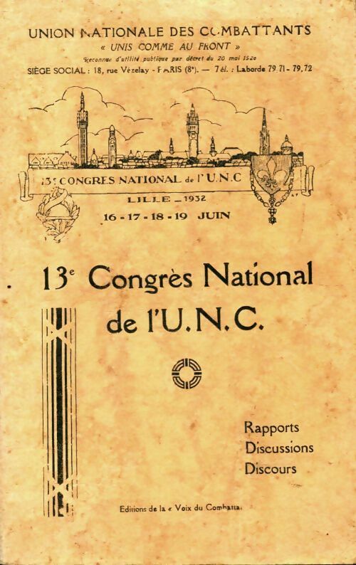 Livrenpoche : 13e congrès national de l'UNC - Collectif - Livre