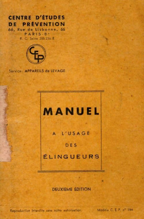 Livrenpoche : Manuel à l'usage des élingueurs - Inconnu - Livre