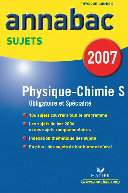 Livrenpoche : Physique-chimie Terminale S enseignement obligatoire et de spécialité, Sujets 2007 - Patrice Paysant - Livre