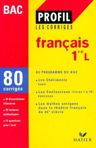 Livrenpoche : Français 1ère L. 80 corrigés - Collectif - Livre