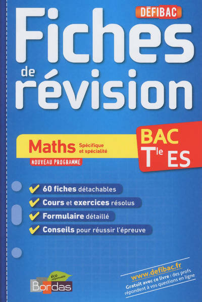 Maths Terminales ES - Fabien Aoustin -  Défibac - Livre