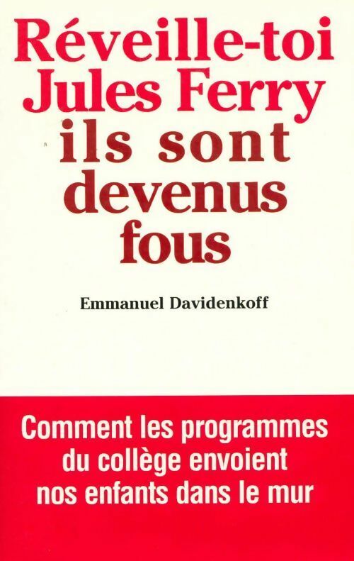 Livrenpoche : Réveille-toi Jules Ferry, ils sont devenus fous - Emmanuel Davidenkoff - Livre