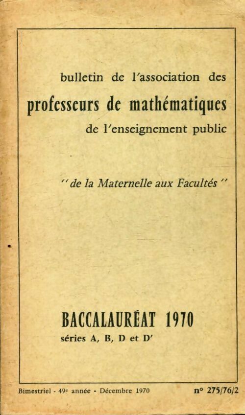 Livrenpoche : Math Terminales A, B, D et D' 1970 - Collectif - Livre