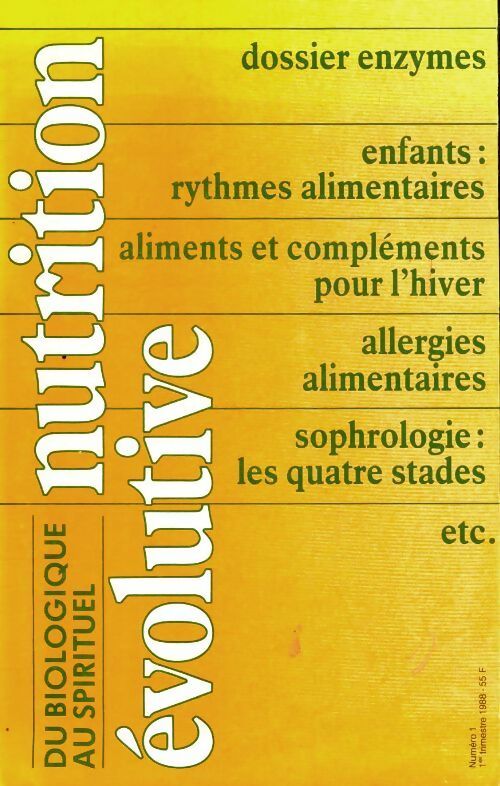 Livrenpoche : Nutrition évolutive n°1 - Collectif - Livre
