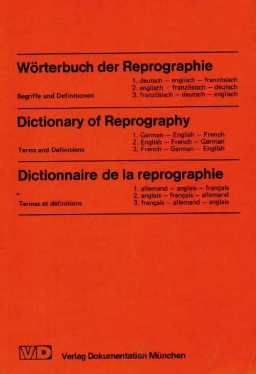 Livrenpoche : Dictionnaire de la reprographie - Collectif - Livre